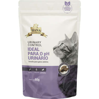 Snack Hana Healthy Life para Gatos Adultos Sabor Fígado Controle Urinário - 60g