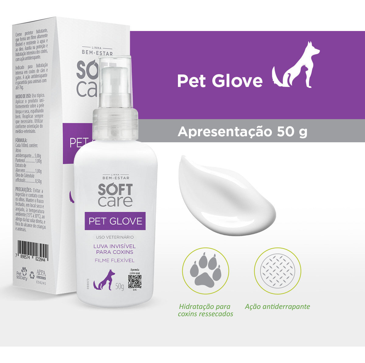 Loção Hidratante Soft Care Pet Glove Pet Society 50G