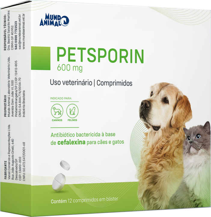 Petsporin 600 mg 12 Cp. (Cefalexina)