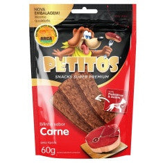 Snack Petitos Para Cães Bifinho Sabor Carne