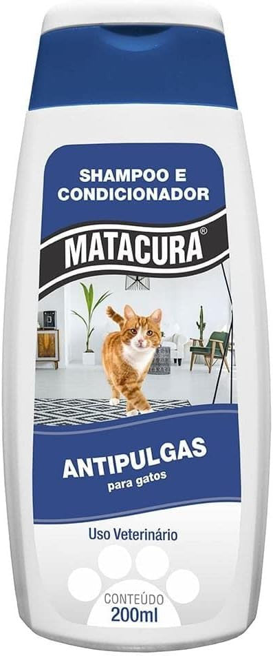 Shampoo e Condicionador para Gatos Matacura Anti Pulgas Embalagem 200Ml