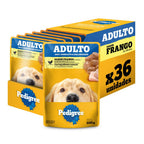 Kit Ração Úmida Pedigree Sachê Frango ao Molho para Cães Adultos 36 Unidades