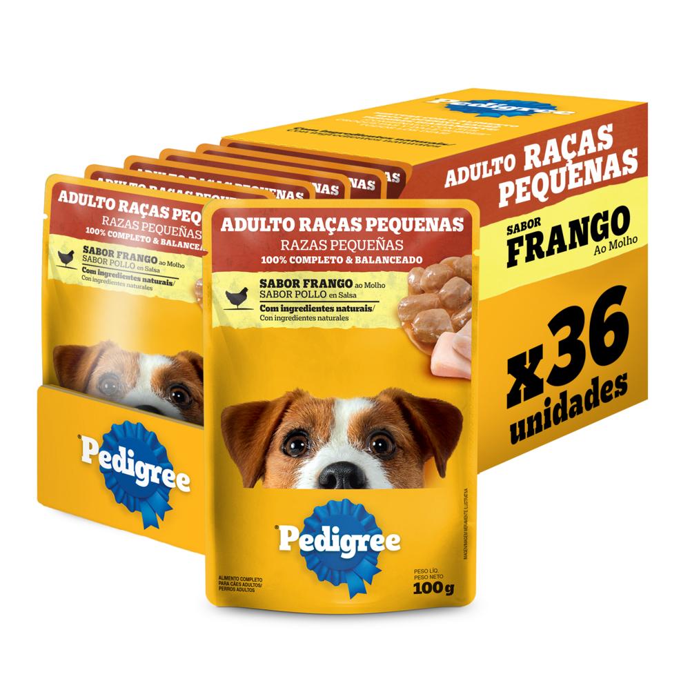 Kit Ração Úmida Pedigree Sachê Frango ao Molho para Cães Adultos de Raças Pequenas 36 Unidades