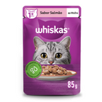 Ração Úmida Whiskas Sachê Salmão ao Molho para Gatos Adultos 85 g