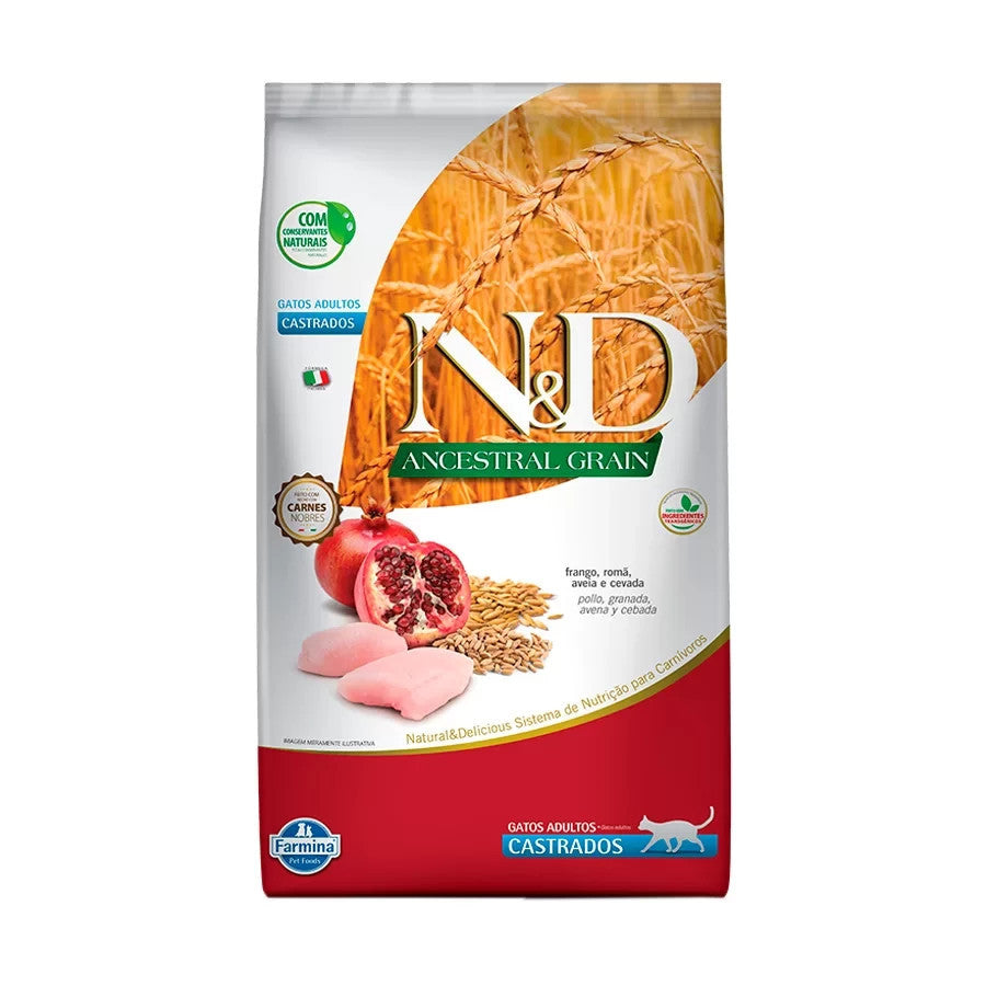Ração para Gatos Castrados N&D Ancestral Grain Farmina 1,5K