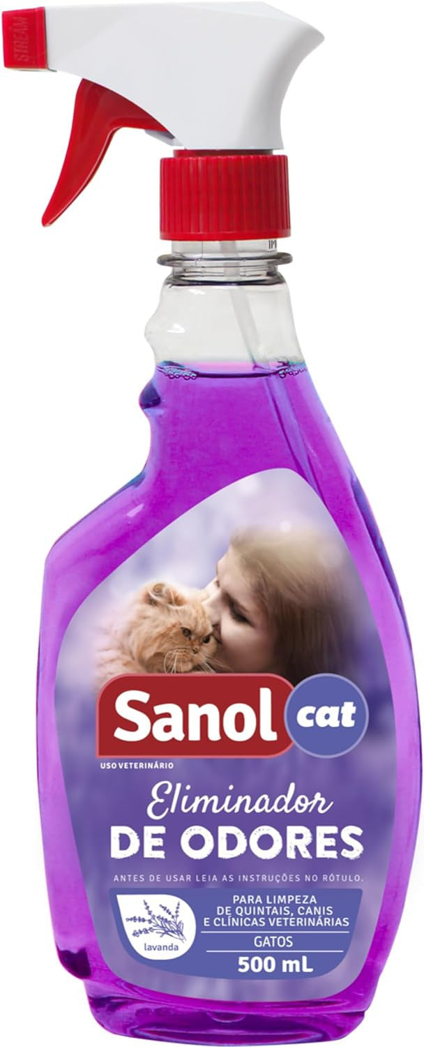Eliminador de Odor Sanol Cat para Gatos Lavanda Embalagem 500Ml
