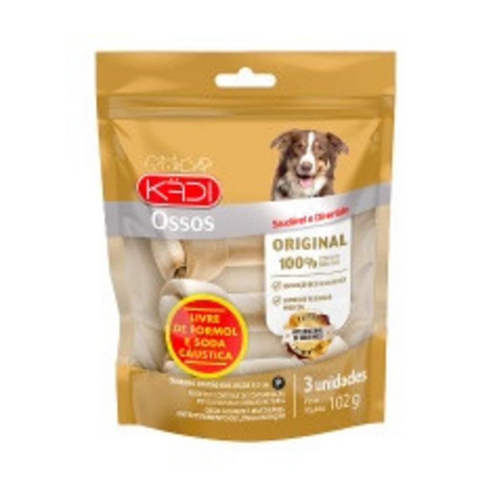 Osso Kadi para Cães Nó sabor Natural Pequeno 3un