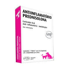 Anti-inflamatório Prednisolona para Cães e Gatos 10 Comprimidos 20mg