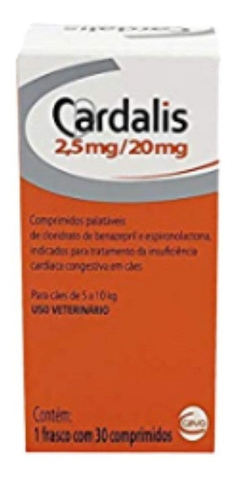 Cardinalis para Cães 5 a 10Kg 2,5Mc/2Mg Ceva com 30 Comprimidos