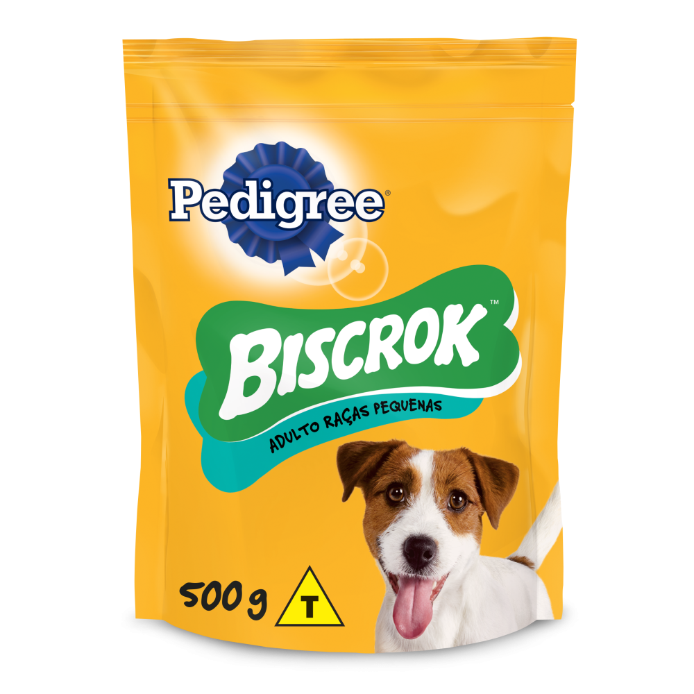 Biscoito Pedigree Biscrok Para Cães Adultos Raças Pequenas 500g 4un
