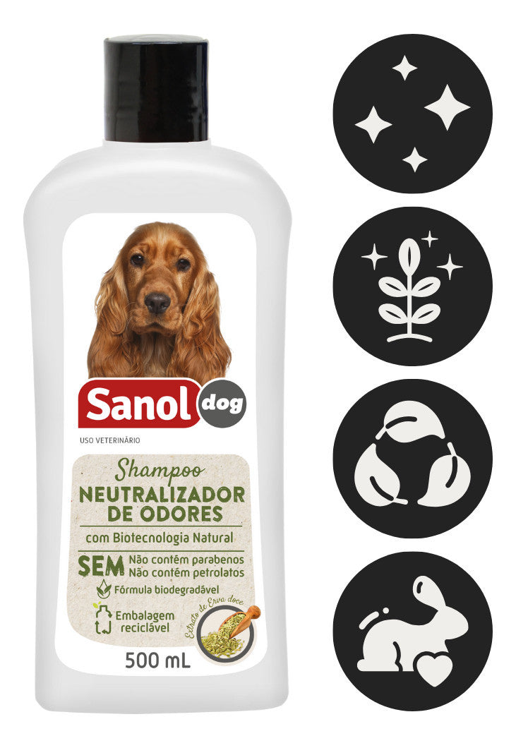 Shampoo para Cães Sanol Dog Neutralizador de Odores Embalagem 500Ml
