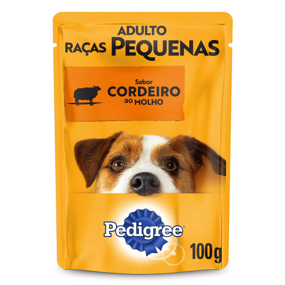 Ração Úmida Pedigree Sachê Cordeiro ao Molho para Cães Adultos de Raças Pequenas 100 g 15un