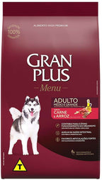 Ração Granplus Menu Adulto Carne e Arroz 20Kg 1un