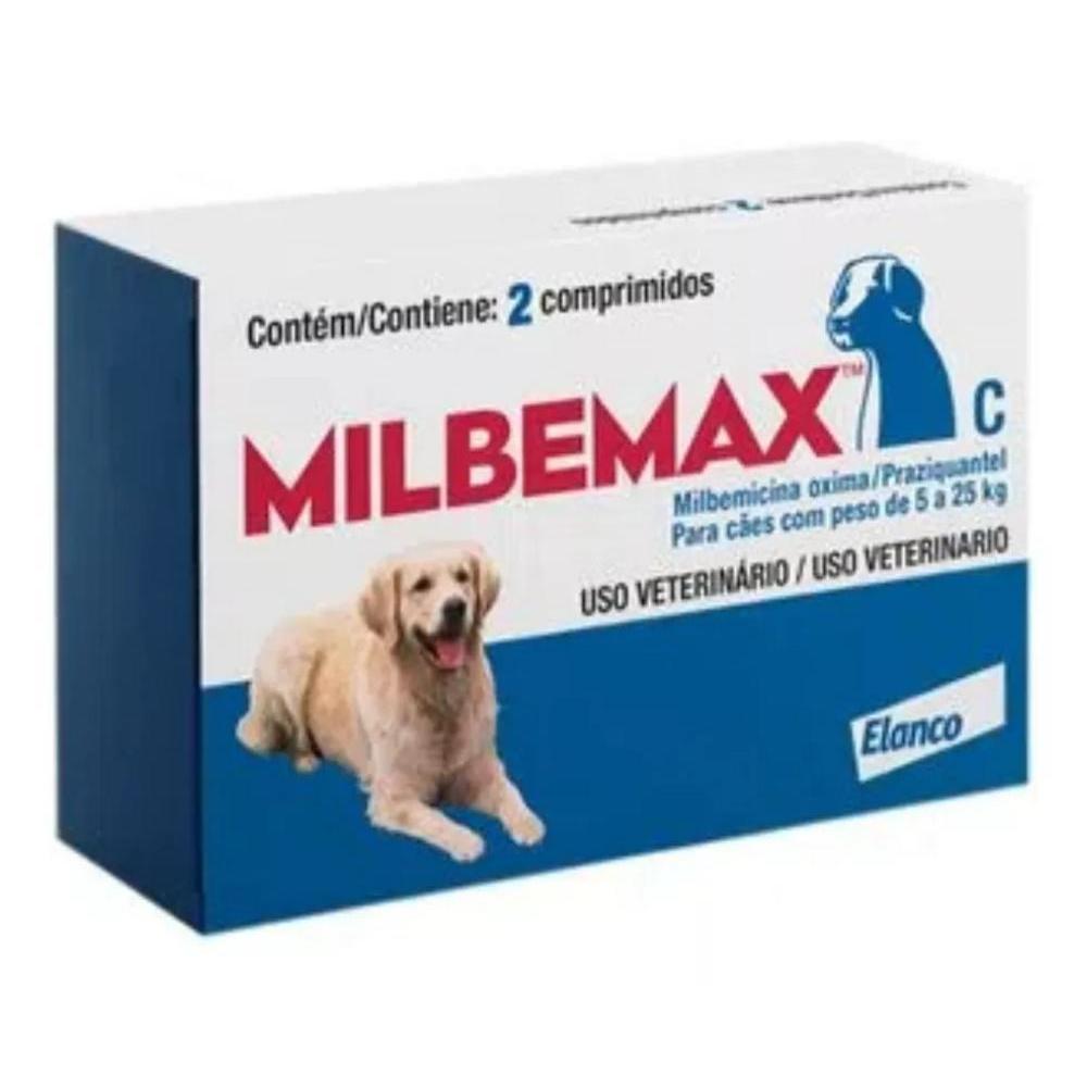 Milbemax Vermífugo para Cães de 5 a 25Kg Elanco com 2 Comprimidos