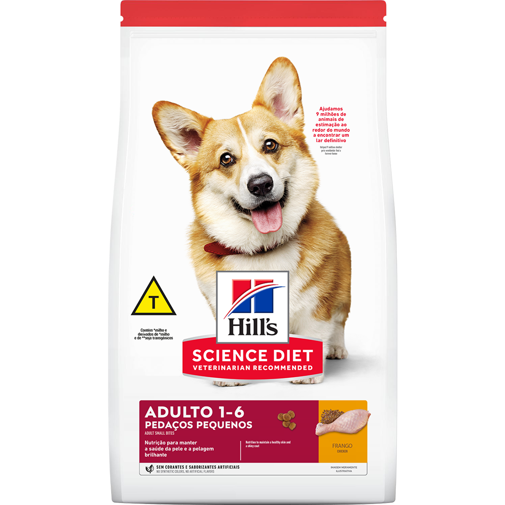 Ração Hills Science Diet Pedaços Pequenos para Cães Adultos de Pequeno Porte Sabor Frango 12Kg