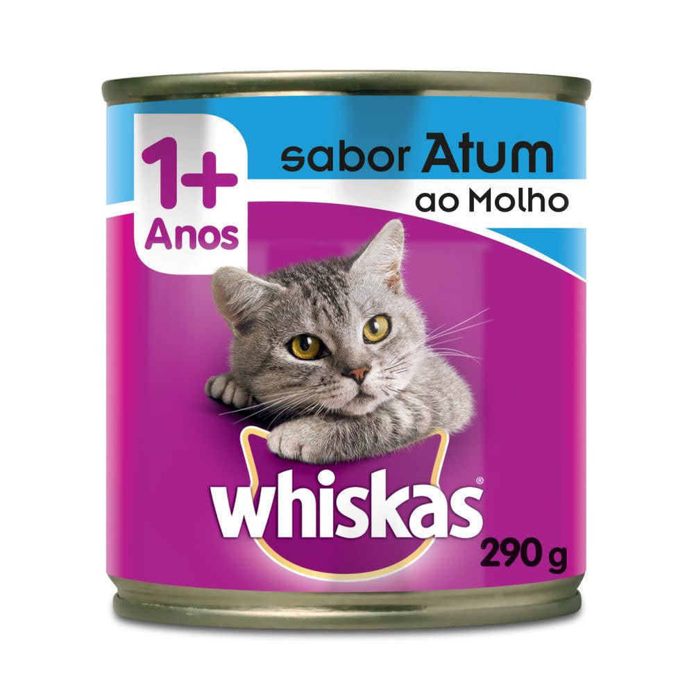 Ração Úmida Whiskas Lata Atum ao Molho para Gatos Adultos 290 g 15un