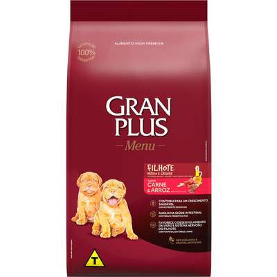 Ração GranPlus Menu Carne e Arroz para Cães Filhotes - 10,1Kg 3kg