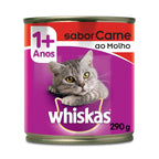 Ração Úmida Whiskas Lata Carne ao Molho para Gatos Adultos 290 g 15un
