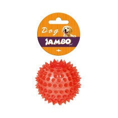 Brinquedo Jambo Bola Espinho TPR com Som Vermelha para Cães
