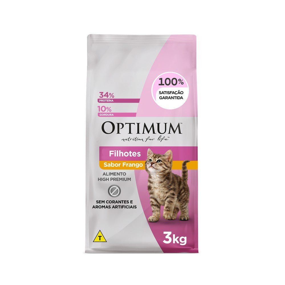 Ração Optimum para Gatos Filhotes Sabor Frango 3kg