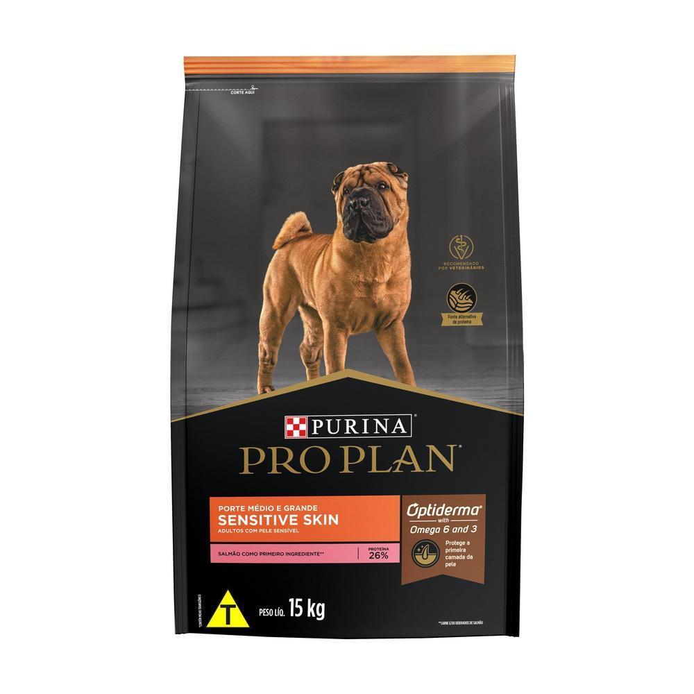 Ração PRO PLAN Pele Sensível Cães Adultos Médios e Grandes 15kg