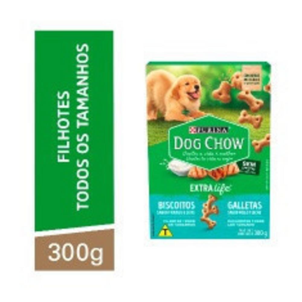 Biscoito Dog Chow Extra Life para Cães Filhotes Sabor Frango e Leite - 300g