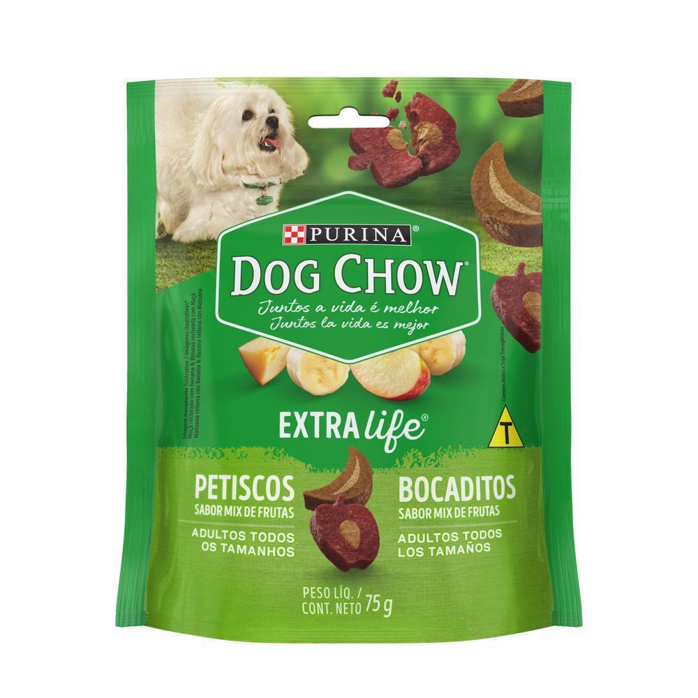 Petisco Dog Chow Extra Life para Cães Adultos Sabor Mix de Frutas - 75g