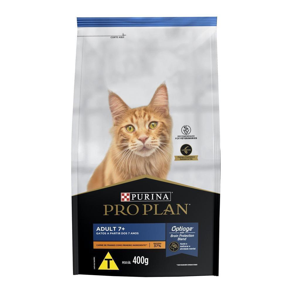 Ração PRO PLAN Gatos Adultos 7+ Frango 400g