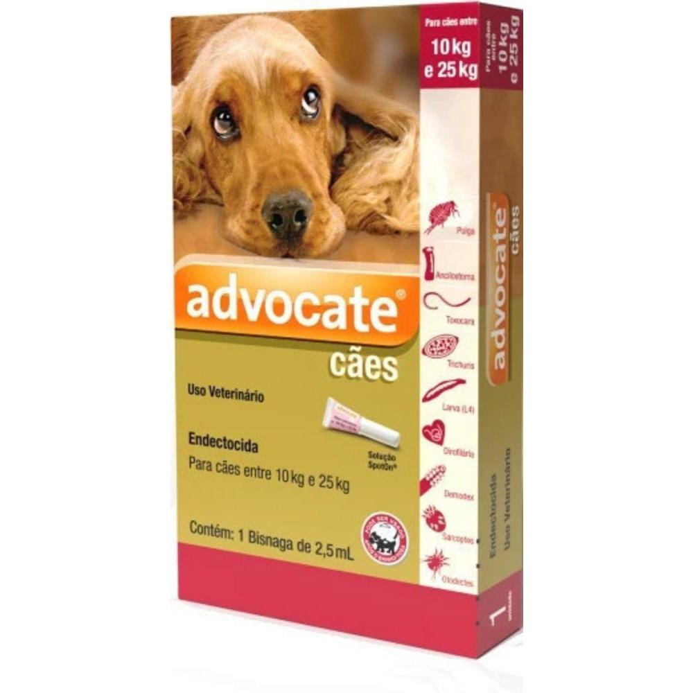 Antipulgas Advocate para Cães entre 10 e 25kg 2,5ml