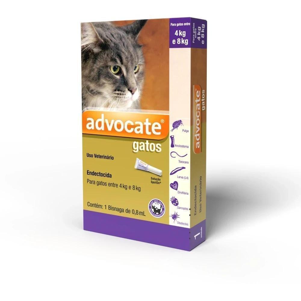 Antipulgas Advocate para Gatos entre 4 e 8kg 0,8ml - 1 bisnaga