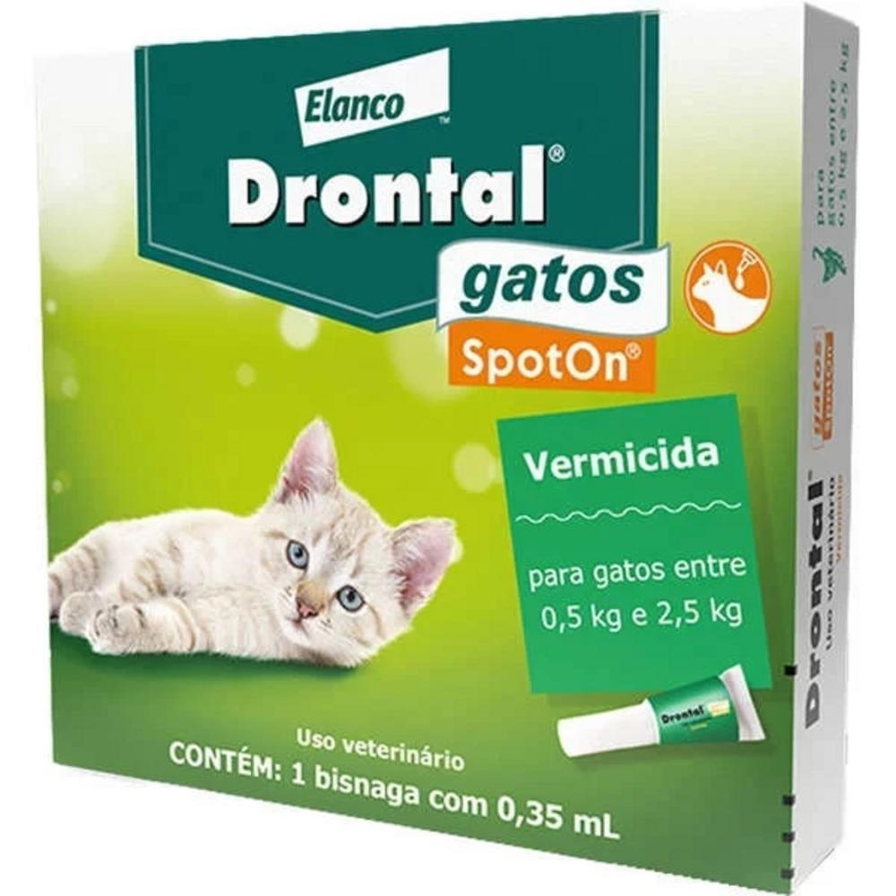 Vermicida Drontal Spot On Gatos 0,5Kg a 2,5Kg Bayer 0,35Ml