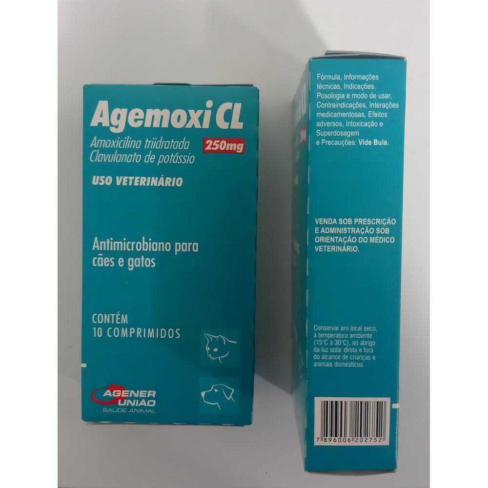 Antibiótico Agener União Agemoxi Cl 250Mg com 10 Comprimidos