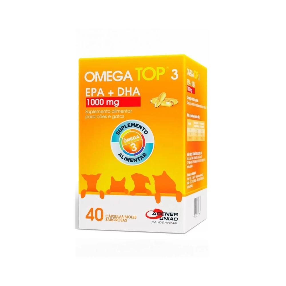 Suplemento Alimentar Agener Ômega Top 3 1000mg Cães e Gatos