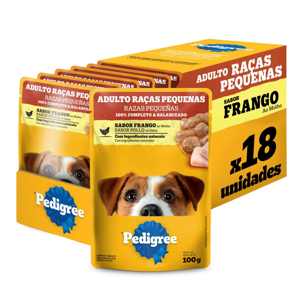 Kit Ração Úmida Pedigree Sachê Frango ao Molho para Cães Adultos 18 Unidades