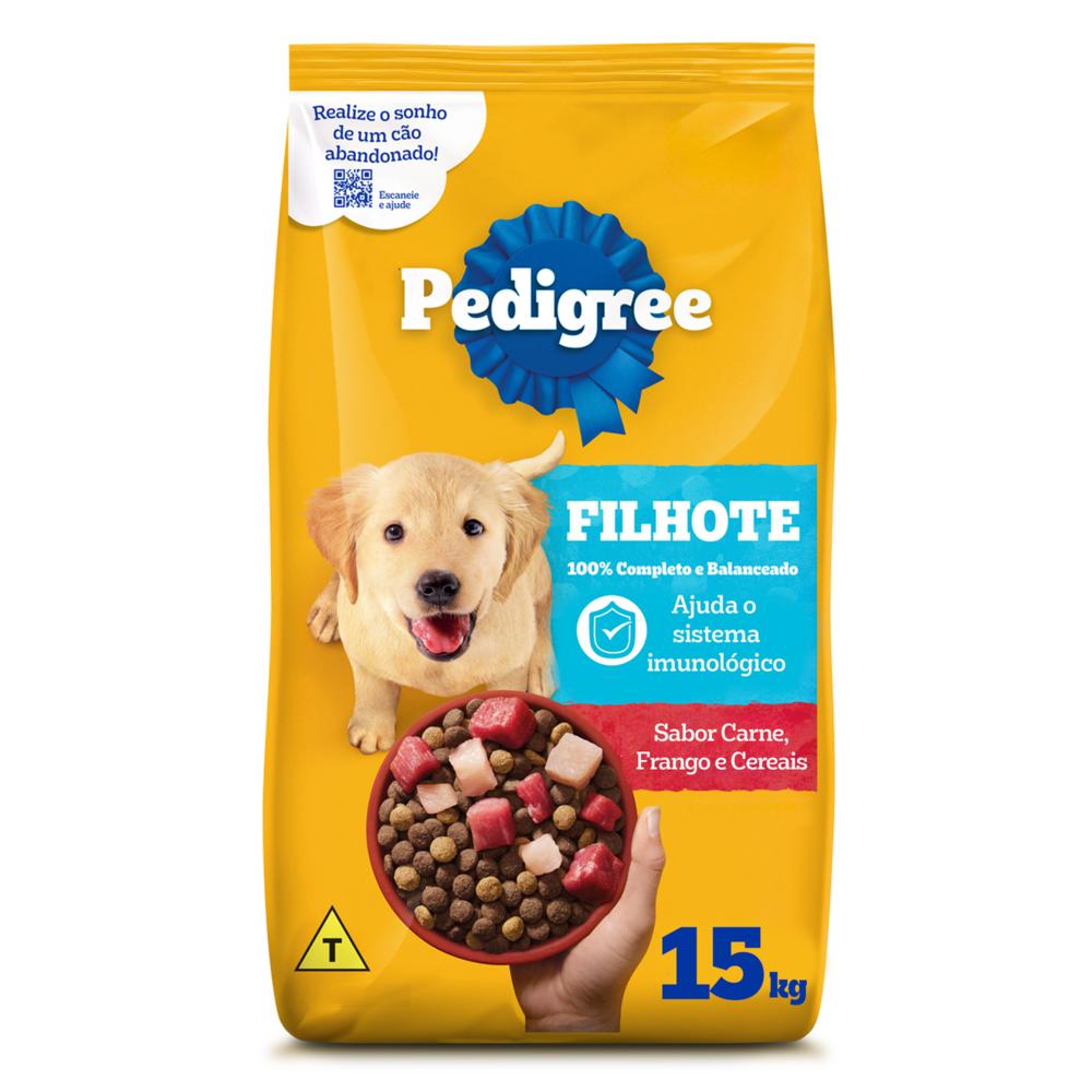 Ração Pedigree Carne Frango e Cereais Cães Filhotes 15 kg