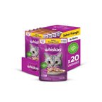 Kit Ração Úmida Whiskas Sachê Frango ao Molho para Gatos Adultos 20 Unidades