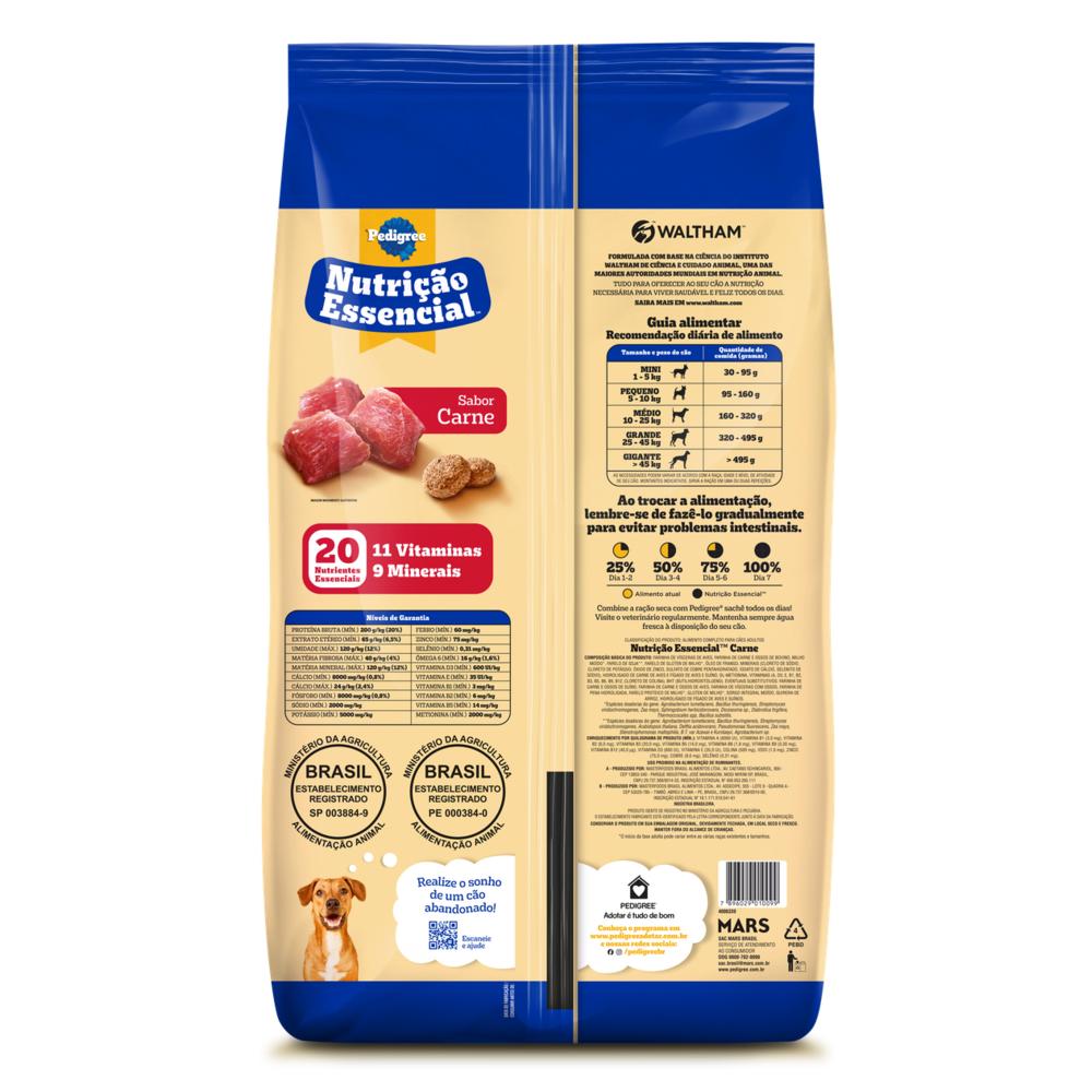 Ração Pedigree Nutrição Essencial Carne Para Cães Adultos 10,1 kg