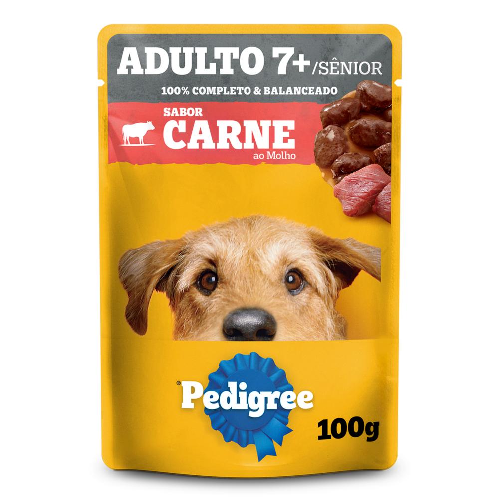 Ração Úmida Pedigree Sachê Carne ao Molho para Cães Adultos Sênior 7+ Anos 100 g