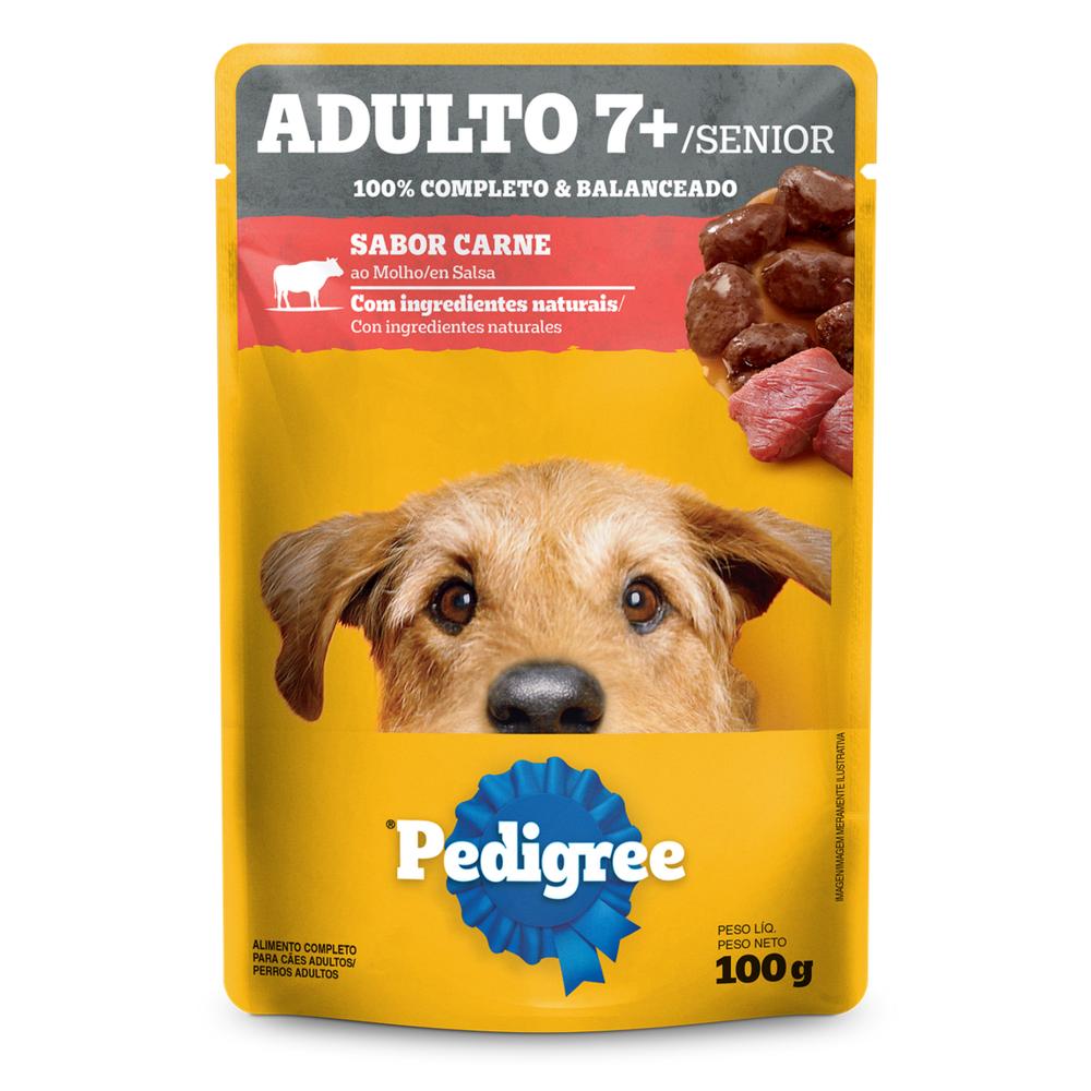 Ração Úmida Pedigree Sachê Carne ao Molho para Cães Adultos Sênior 7+ Anos 100 g