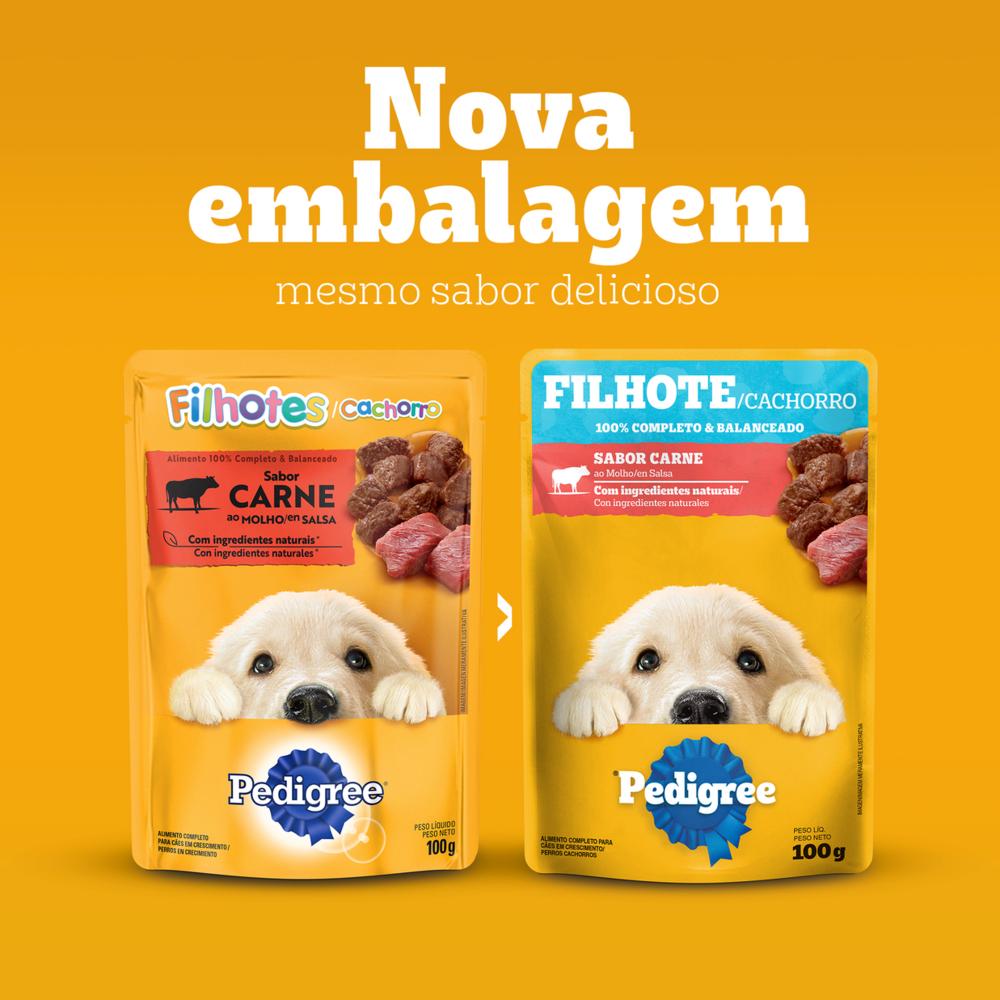 Ração Úmida Pedigree Sachê Carne ao Molho para Cães Filhotes 100 g