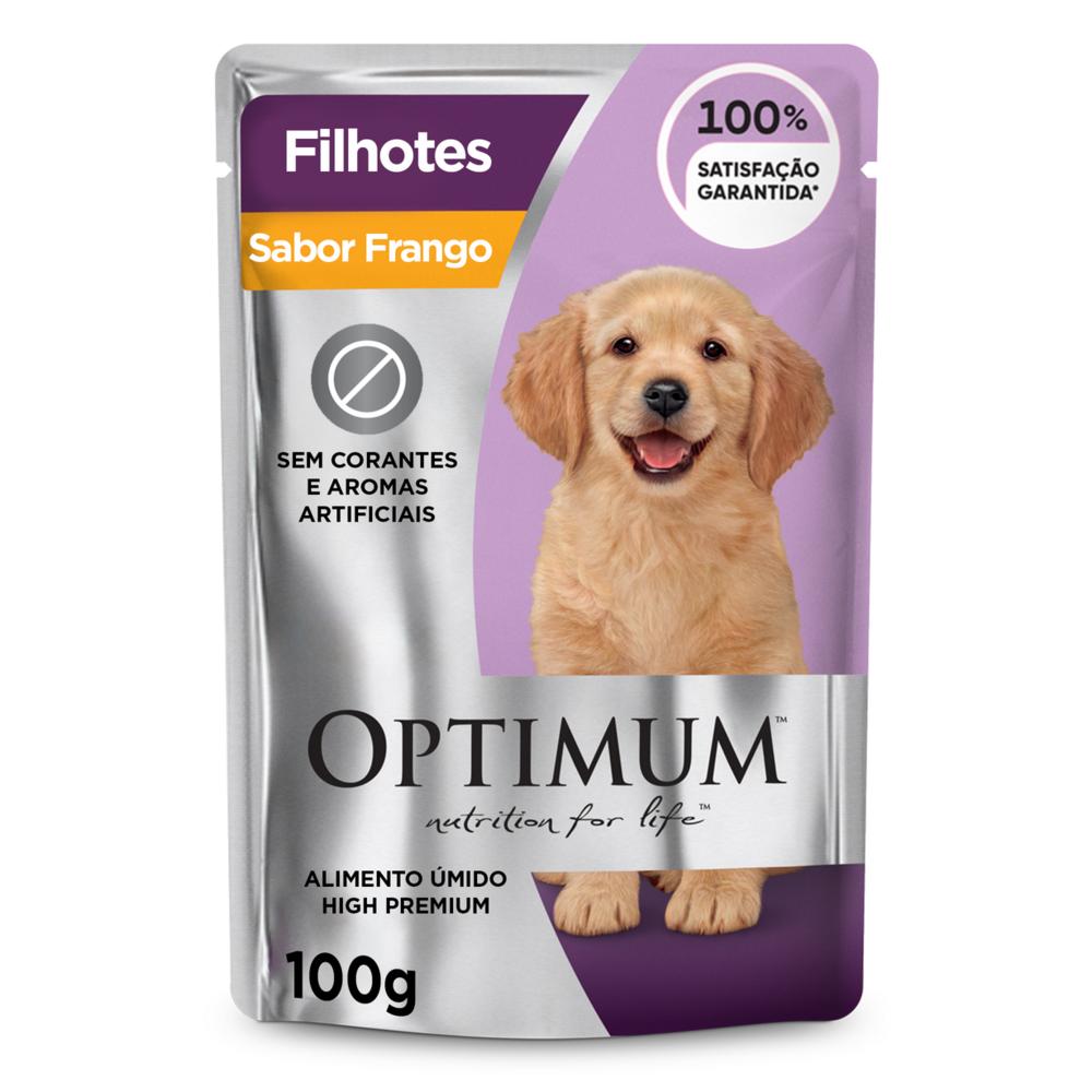Ração Úmida Optimum Sachê para Cães Filhotes Frango 100 g