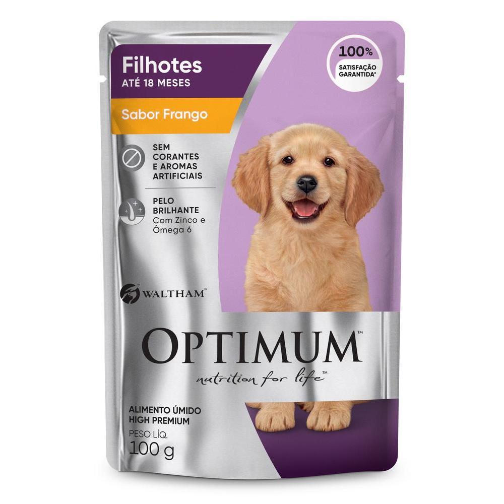Ração Úmida Optimum Sachê para Cães Filhotes Frango 100 g