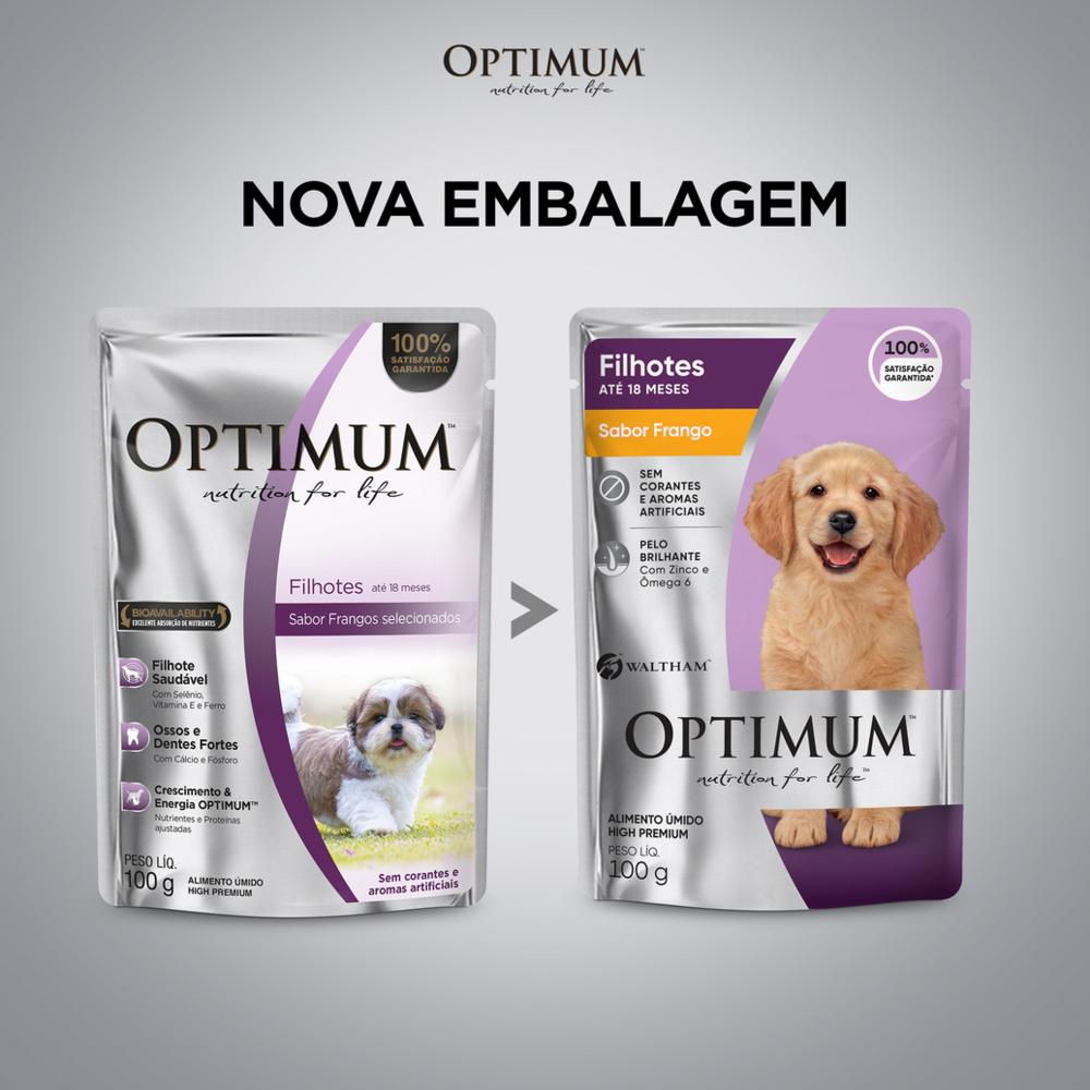 Ração Úmida Optimum Sachê para Cães Filhotes Frango 100 g