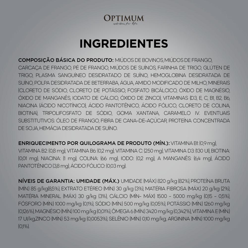 Ração Úmida Optimum Sachê para Cães Adultos Raças Pequenas e Minis Frango 100 g