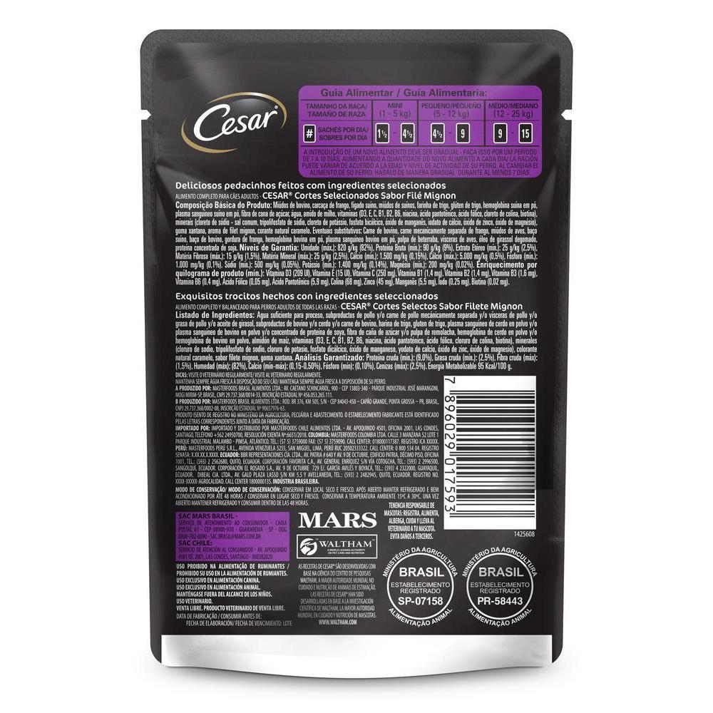 Ração Umida Cesar Filet Mignon Adulto para Cães 85 g