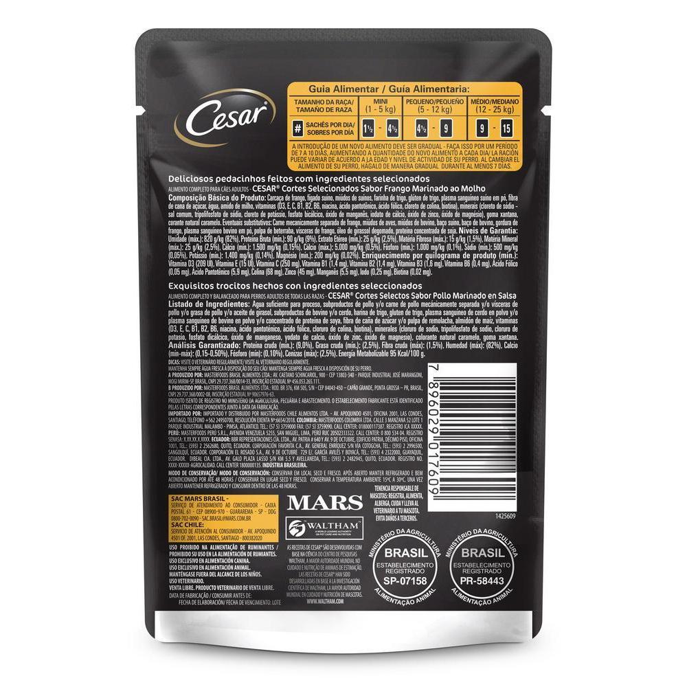Ração Umida Cesar Frango Marinado Adulto para Cães 85 g