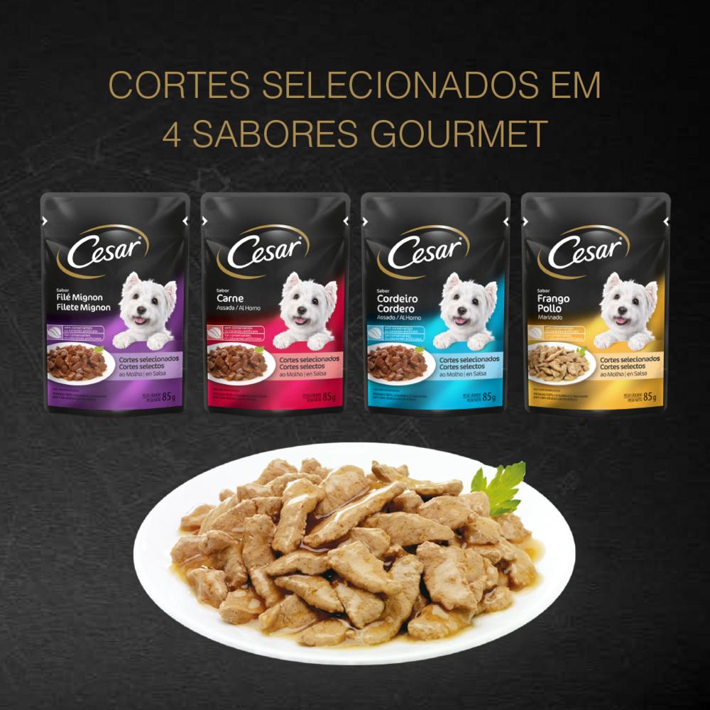 Ração Umida Cesar Frango Marinado Adulto para Cães 85 g