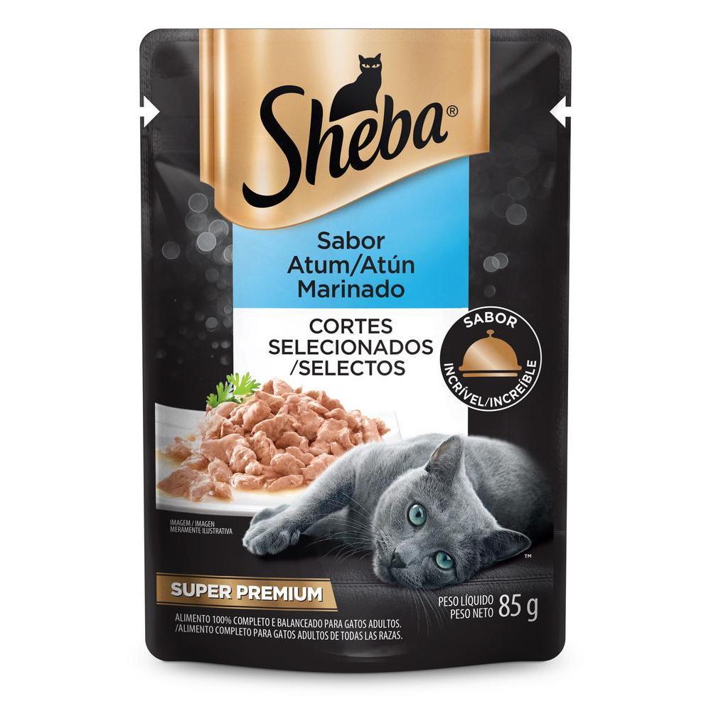 Ração Úmida Sheba Sachê para Gatos Adultos Sabor Atum Marinado 85g