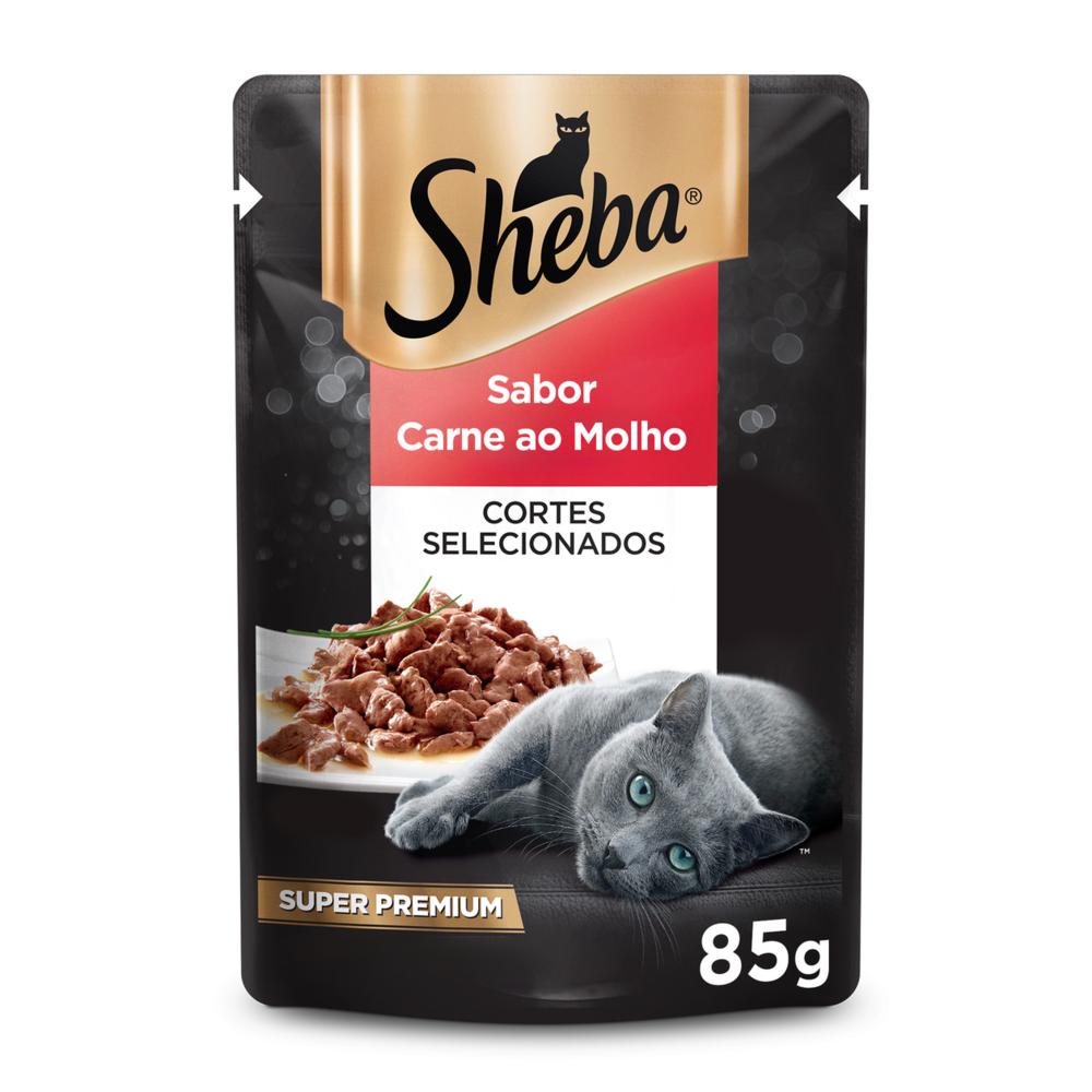 Ração Úmida Sheba Sachê para Gatos Adultos Sabor Carne ao Molho 85g