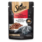 Ração Úmida Sheba Sachê para Gatos Adultos Sabor Carne ao Molho 85g